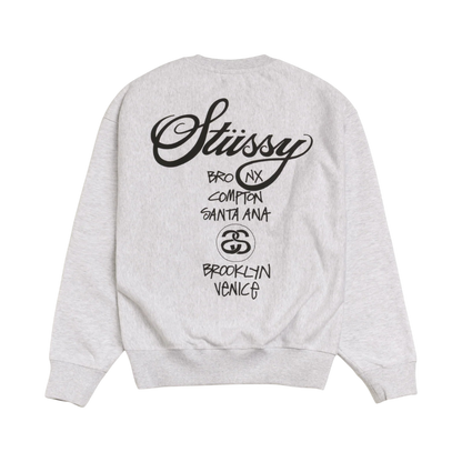Crewneck Stussy World Tour (Ash Heather)