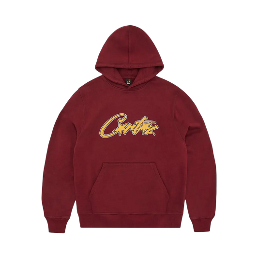Hoodie Corteiz Satin Applique AllStarz (Maroon)