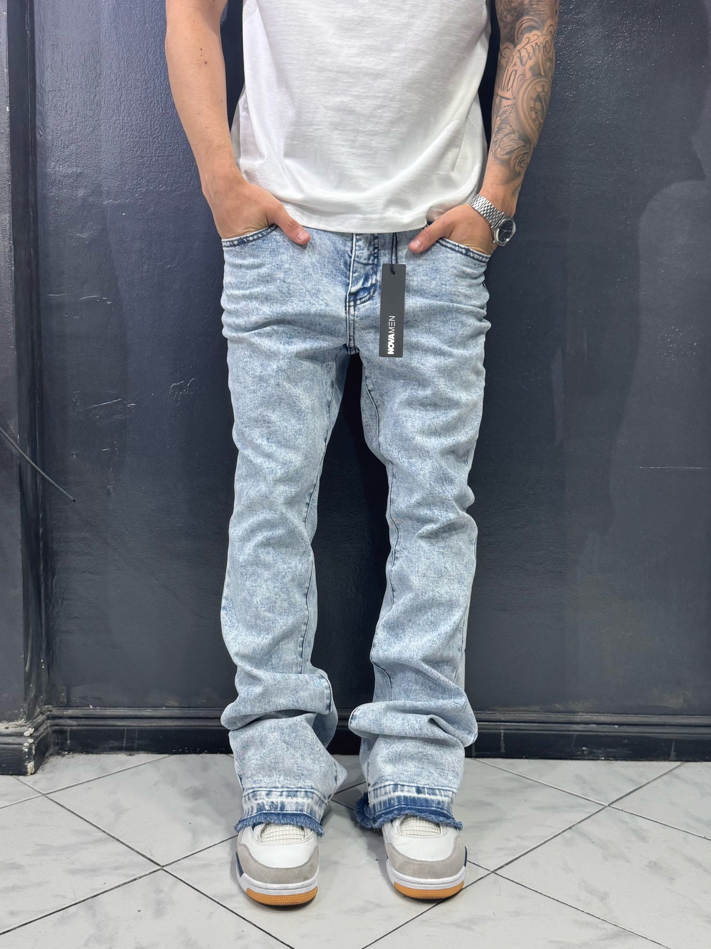 Skinny Flared Cornell Jeans (Blue)