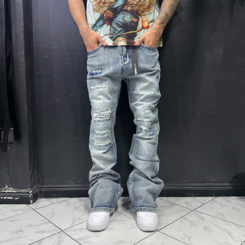 Jeans Stacked Skinny Flared Rouge