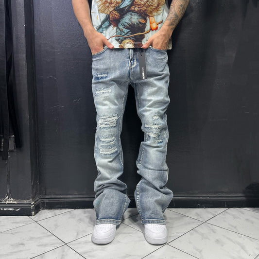 Jeans Stacked Skinny Flared Rouge