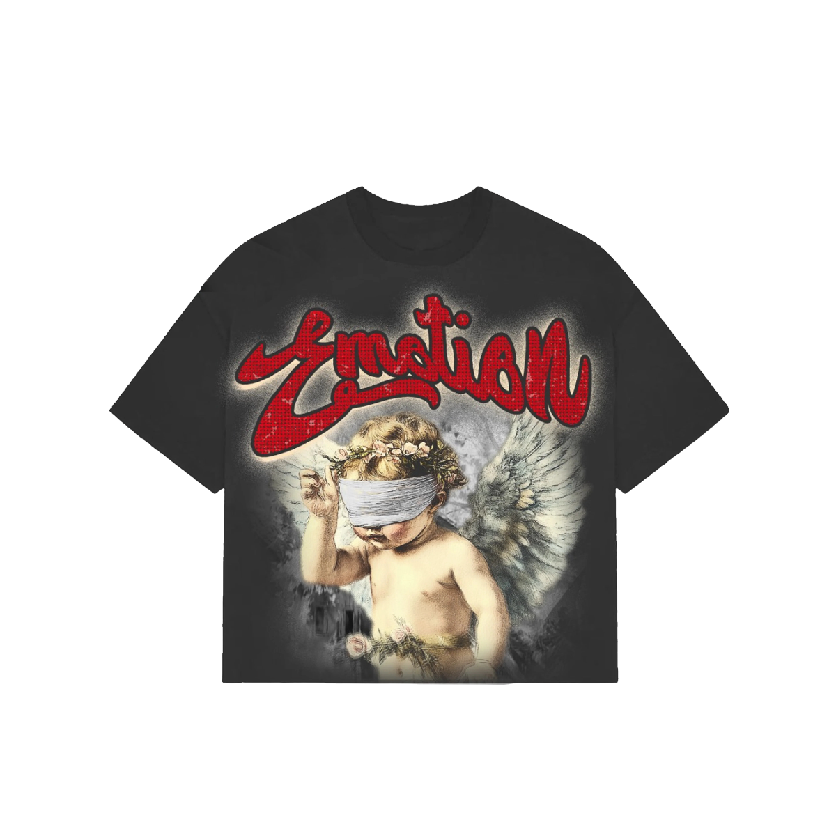 Polera Mixed Emotions Grey "Rhinestone" Boxy