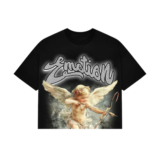 Polera Mixed Emotions Boxy Black Rhinestone
