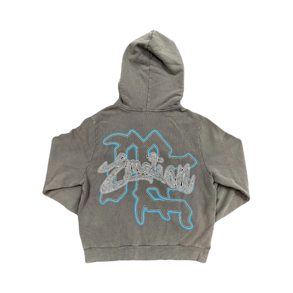 Poleron Mixed Emotion Zip Grey Rhinestones