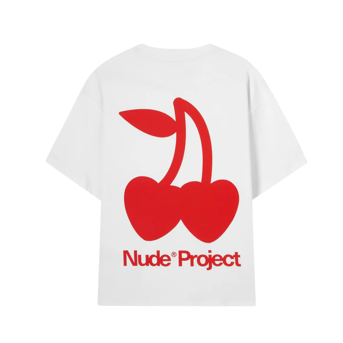 Polera Nude Project Cherry Logo (Blanca)
