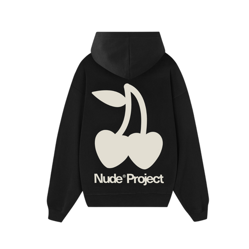 Poleron Nude Project Cherry Logo (Negro)