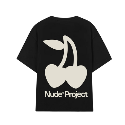 Polera Nude Project Cherry Logo (Negra)