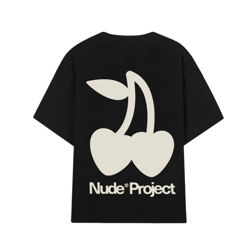 Polera Nude Project Cherry Logo (Negra)