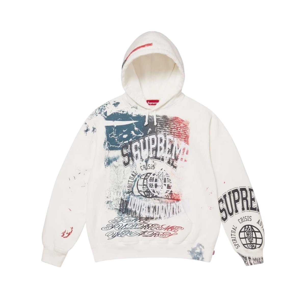 Hoodie Supreme Overprint (White)