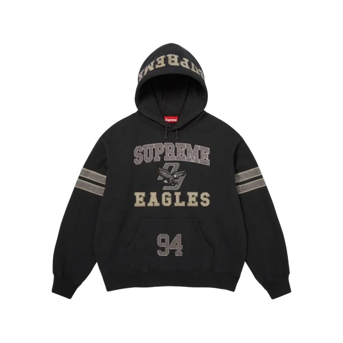 Hoodie Supreme Rhinestones Eagle (Black)