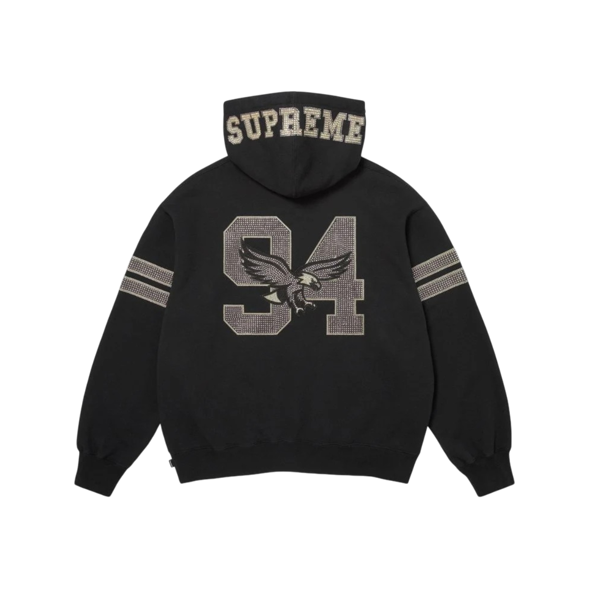 Hoodie Supreme Rhinestones Eagle (Black)