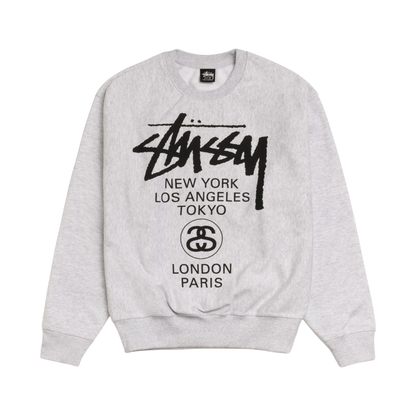 Crewneck Stussy World Tour (Ash Heather)