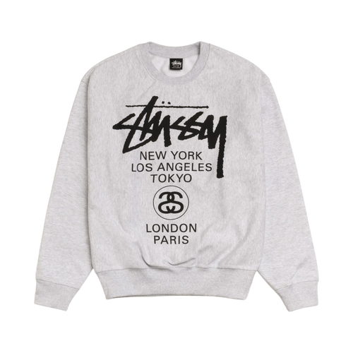Crewneck Stussy World Tour (Ash Heather)