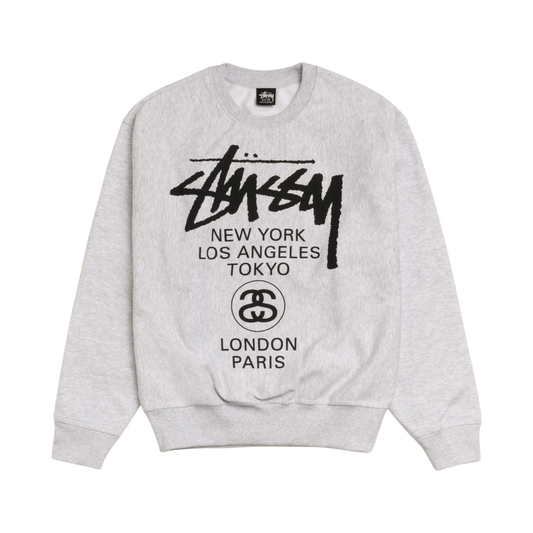 Crewneck Stussy World Tour (Ash Heather)