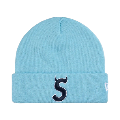 Beanie Supreme/New Era Devil S Logo (Light Blue)
