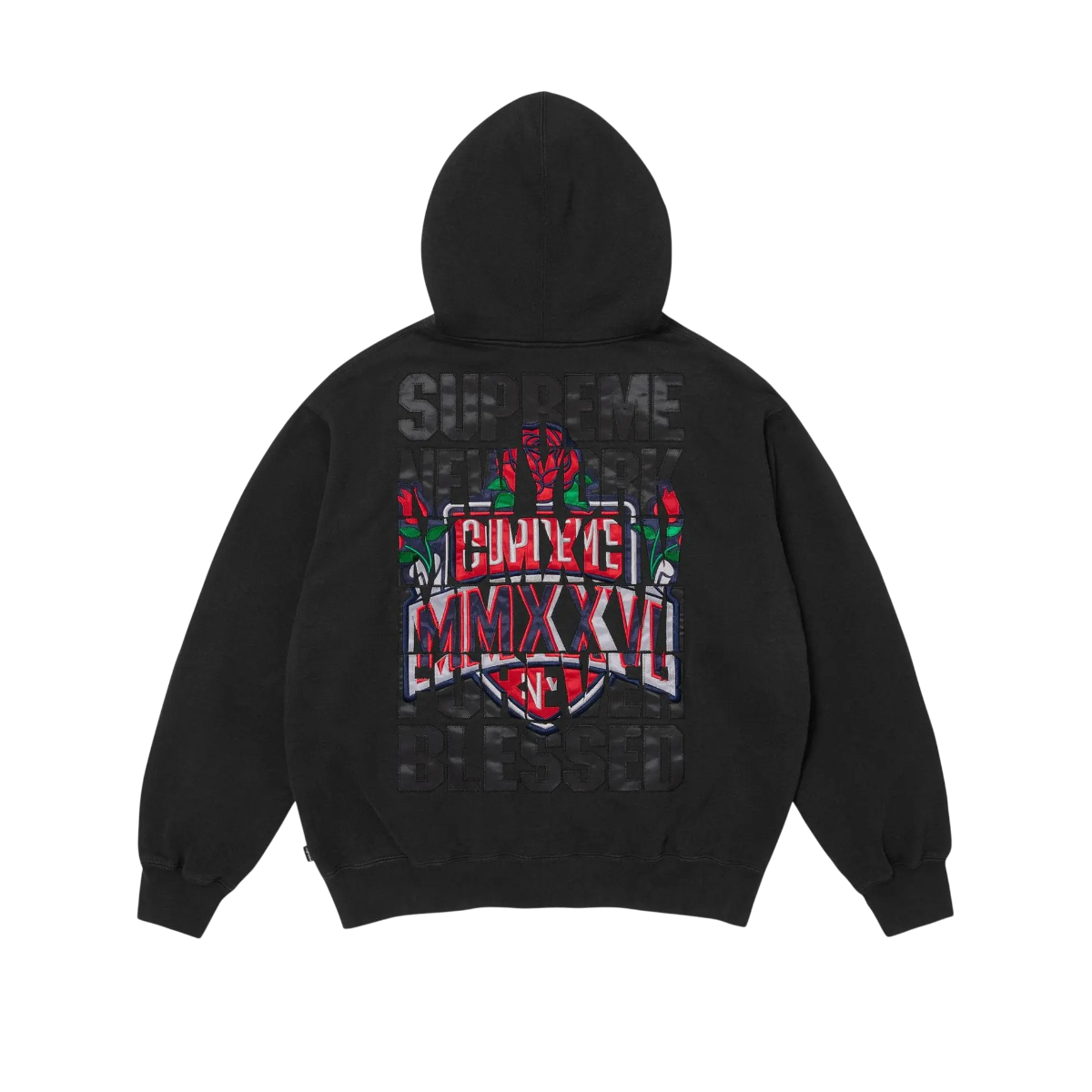Hoodie Supreme Blessed Appliqué Zip Up (Black)