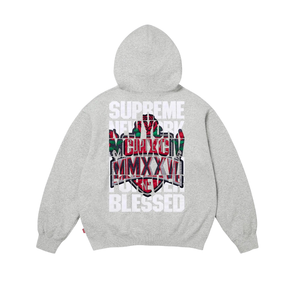 Hoodie Supreme Blessed Appliqué Zip Up (Grey)