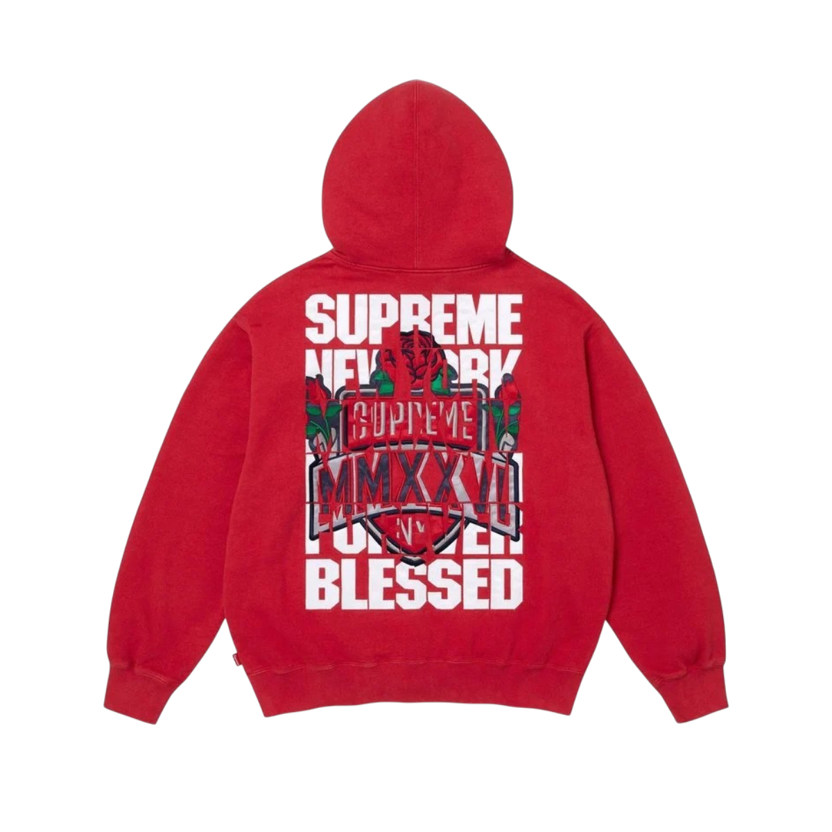 Hoodie Supreme Blessed Appliqué Zip Up (Red)