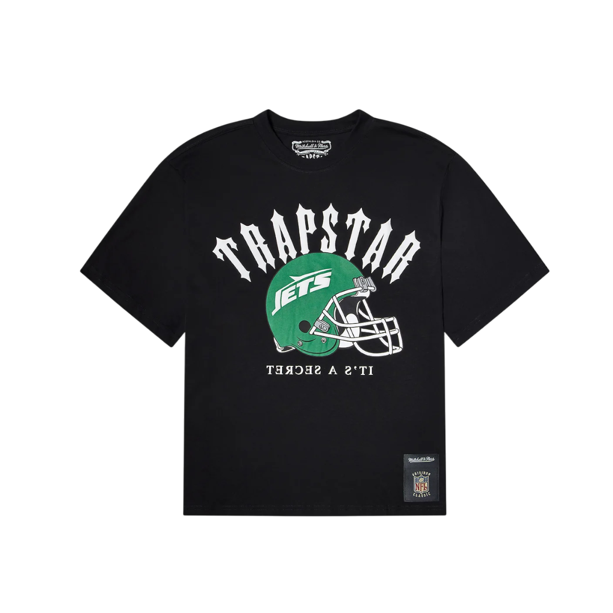 Polera Trapstar x Mitchell And Ness x NFL Jets Irongate Helmet Tee