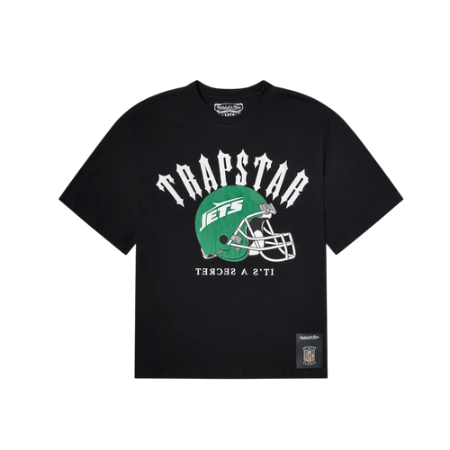 Polera Trapstar x Mitchell And Ness x NFL Jets Irongate Helmet Tee