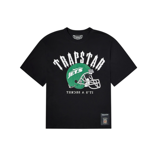 Polera Trapstar x Mitchell And Ness x NFL Jets Irongate Helmet Tee
