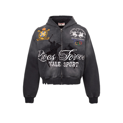 Polerón Vale Forever Black Rock Zip Up