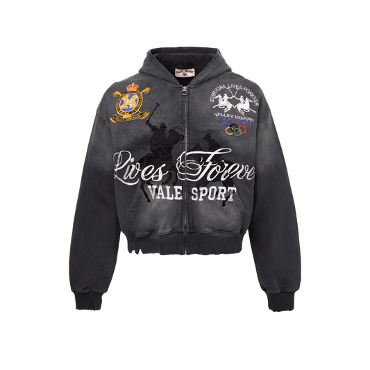 Polerón Vale Forever Black Rock Zip Up